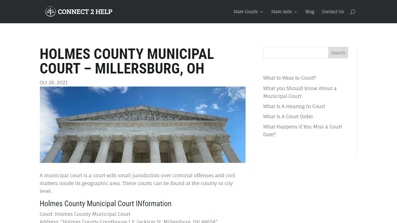 Holmes County Municipal Court - Millersburg, OH - Connect 2 Help