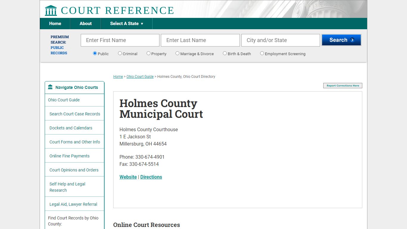 Holmes County Municipal Court - CourtReference.com